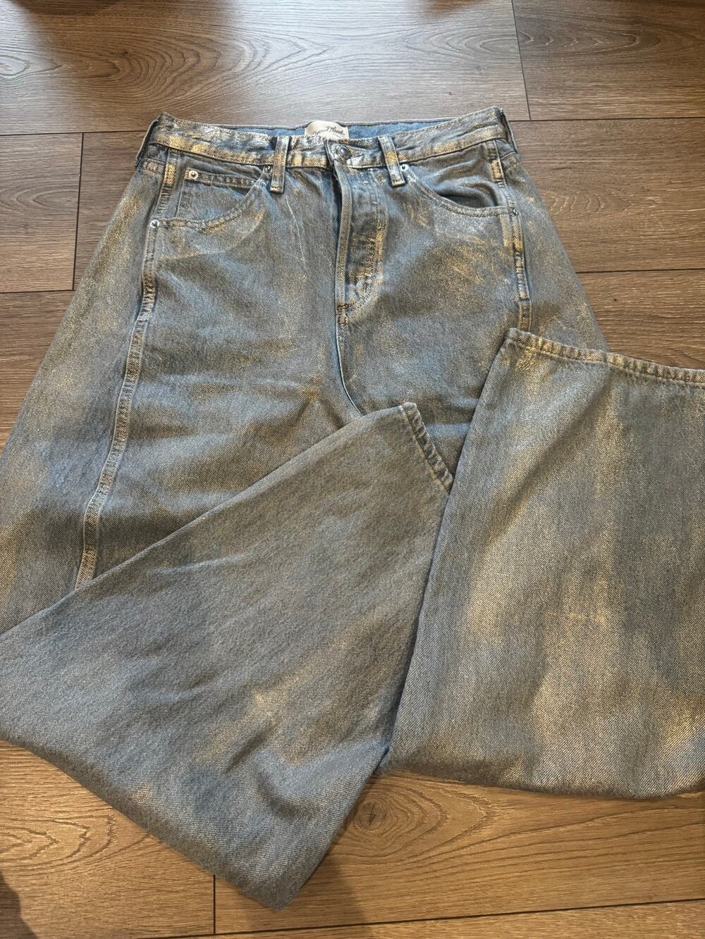 Universal Thread High Rise Curved Leg Jeans Metallic Wash 6R